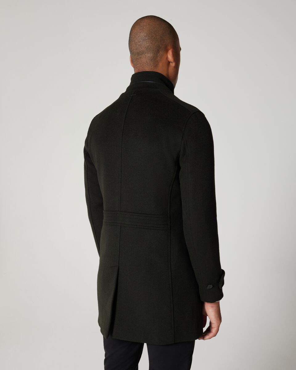 Wool Blend Funnel Neck Coat 
